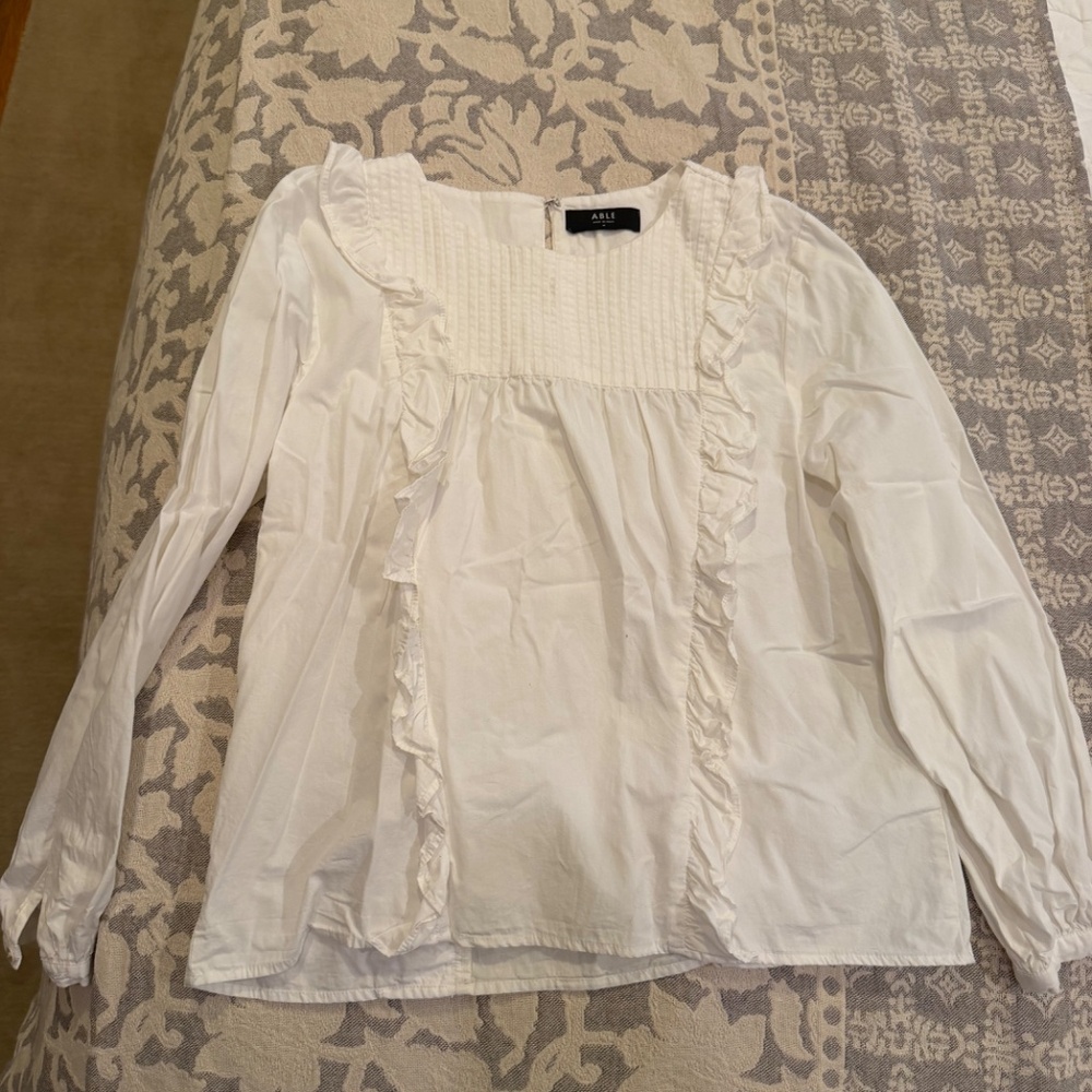 ABLE Sarah Ruffle Blouse | Size Medium - Picture 10 of 12